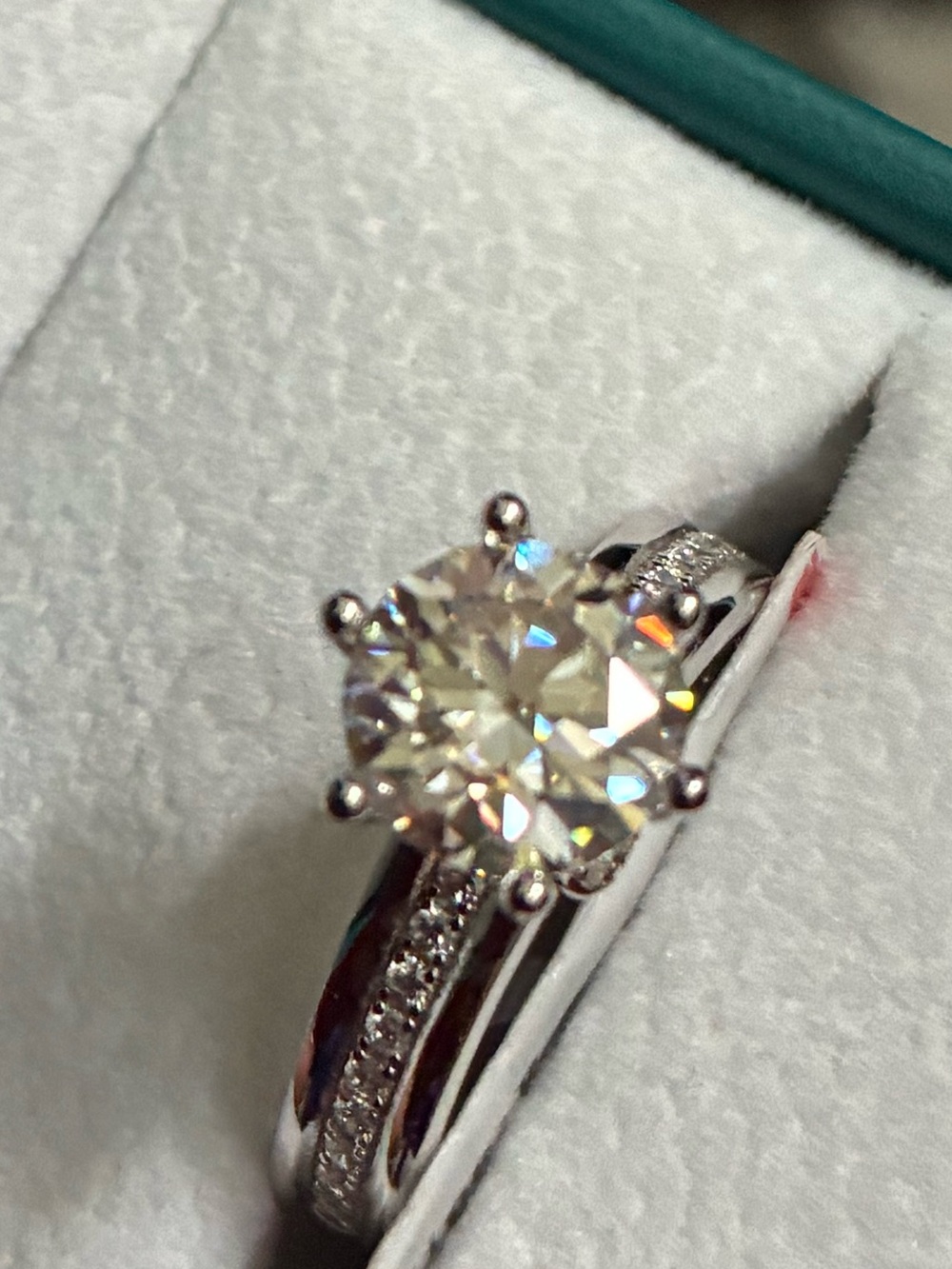 GRA Certified Moissanite 2 Carat Solitaire Ring in 925 Sterling Silver Size 9 - Picture 7 of 8
